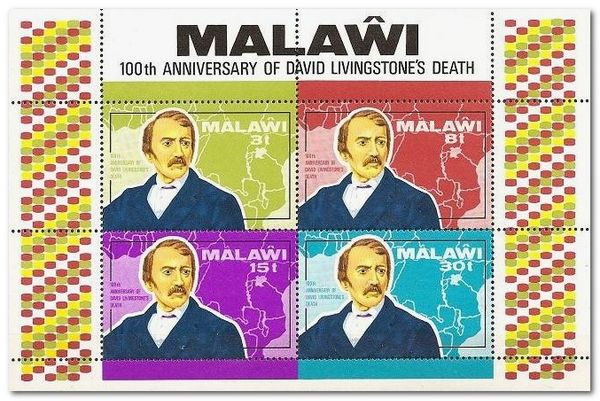 Dr. Livingstone and Map of  Africa