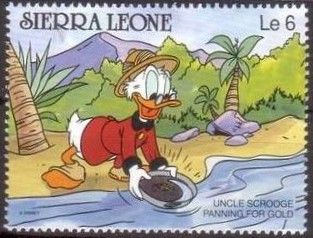 Uncle Scrooge panning for Gold