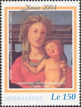 Madonna and child two Saints by Pontormo Rosso