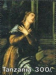 Saint Catherine of Alexandria in prayer