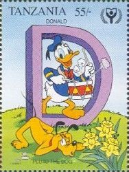 The letter "D" - Donald Duck and Pluto the Dog