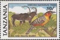 Sable Antelope, Red-and-yellow Barbet