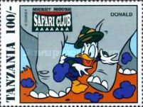 Donald Duck between an elephant's legs