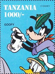 Goofy and Donald Duck photographing the rhinoceros
