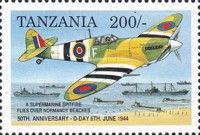 Supermarine Spitfire over Normandy Beaches