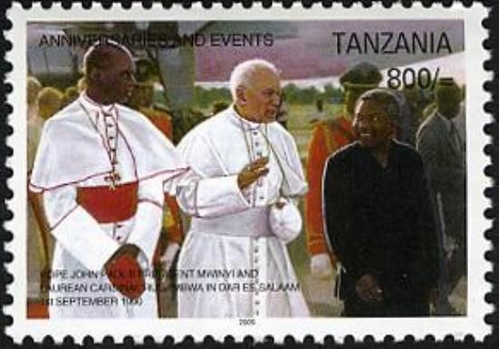 In Memorium Pope John Paul II arrival in Tanzania in 1990