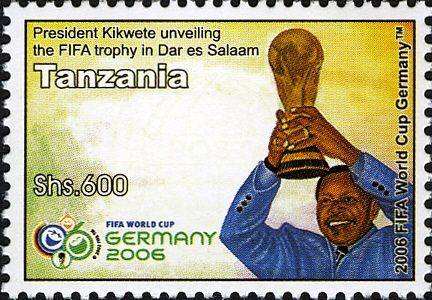 President Kikwete with FIFA Trophy