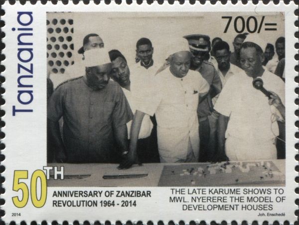 Karume shows Nyerere the Model of Development Houses