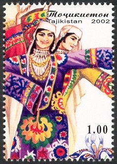 Two Women Dancers in Traditional Costumes