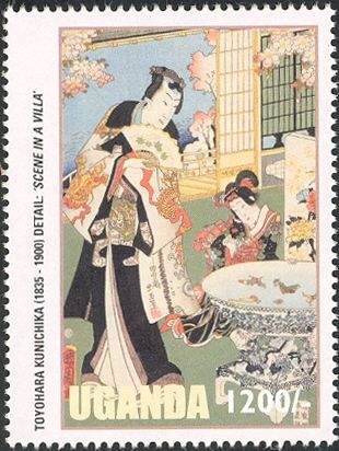 Toyohara Kunichika - 'Scene in a villa'