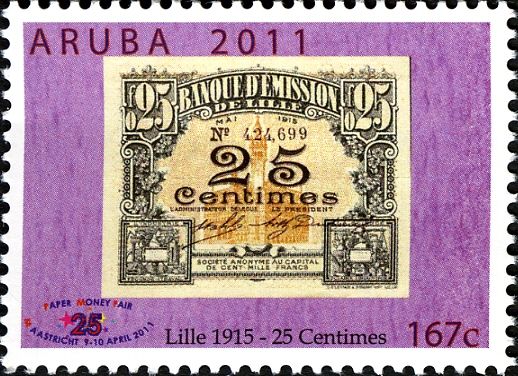 Banknote - 25 Centimes, Lille 1915