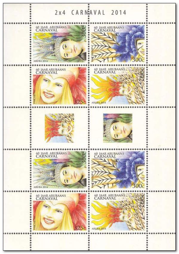 Block of 4, 60th Anniversary of Carnival in Aruba