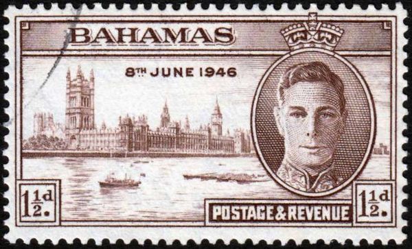 King George VI and Houses of Parliament, London