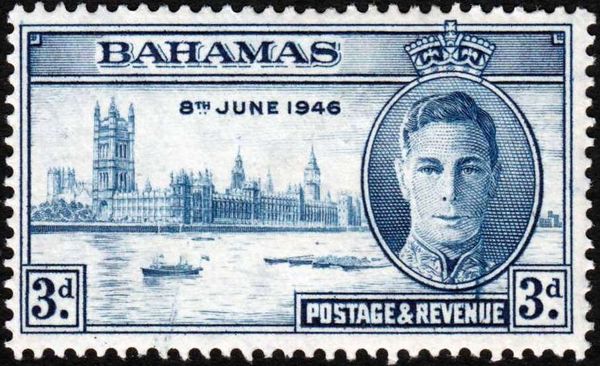 King George VI and Houses of Parliament, London