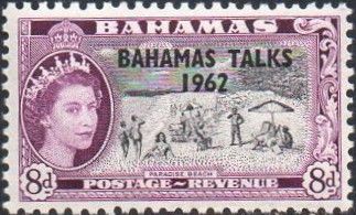 Paradise Beach - Overprinted BAHAMA TALKS 1962