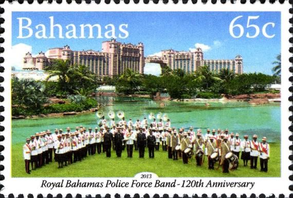 Bahamas Police Force Band in Front of the Atlantis Hotel