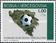 Football Ball Over Bosnia and Herzegovina