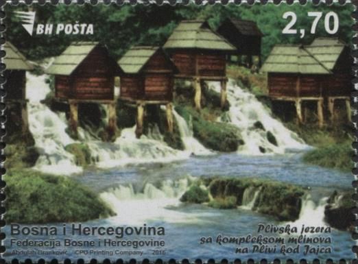 The Pliva lakes with the mill complex on the Pliva River