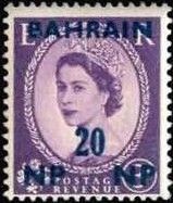 Queen Elizabeth II with blue overprint