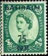Queen Elizabeth II with black overprint