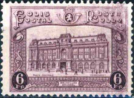 Railway Stamp: Main Post Office in Brussels - Surcharged