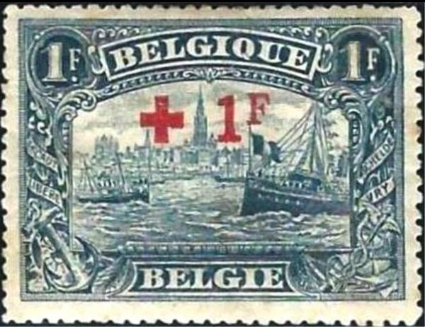 The river "Schelde" with the city of Antwerp - Surcharged