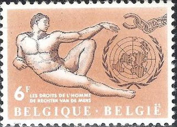 "Adam" (Michelangelo) and U.N. Emblem