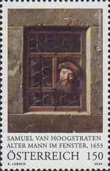 Old Man In Window by Samuel van Hoogstraten