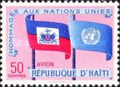 Flags of Haiti and UNO