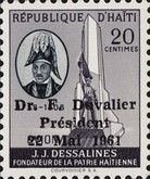 Dr. F. Duvalier/President/22 Mai 1961 (overprint)