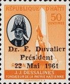 Dr. F. Duvalier/President/22 Mai 1961 (overprint)