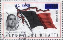 Flag and President Jean-Claude Duvalier - Surcharged