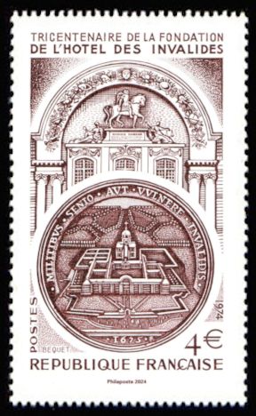 Design of Hôtel des Invalides Stamp of 1974