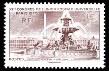 Design of Place de la Concorde Stamp of 1947