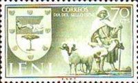 Coat of arms of Ifni and native with goats