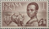 Woman with flower and coat of arms from Barcelona
