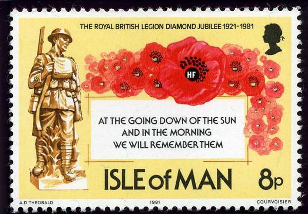 Douglas War Memorial, Poppies and Commemorative inscription