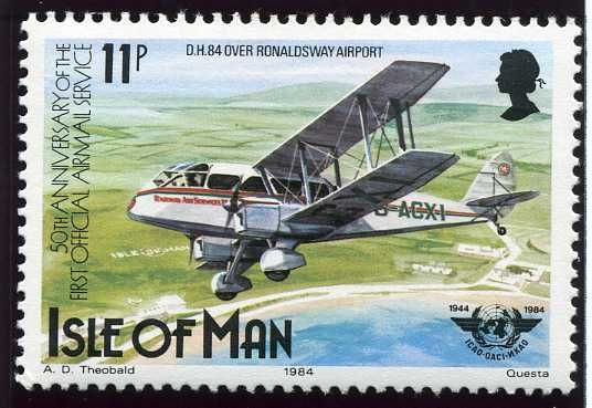 D.H.84 over Ronaldsway Airport