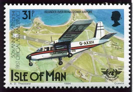 Islander over Ronaldsway Airport