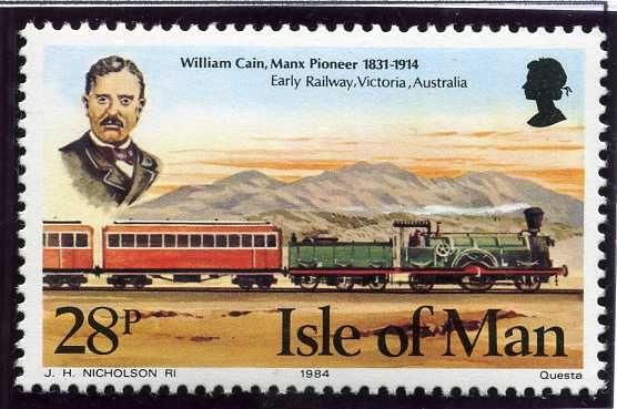 William Cain, Manx Pioneer 1831-1914, Australian railway