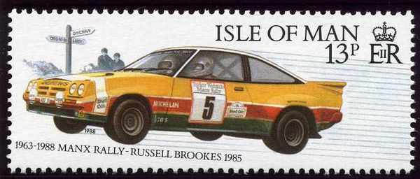 Russel Brookes in Vauxhall "Opel" (Manx Rally winner, 1985)