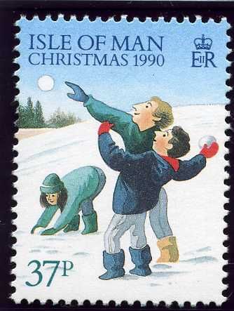 Children throwing snowballs (value in green)