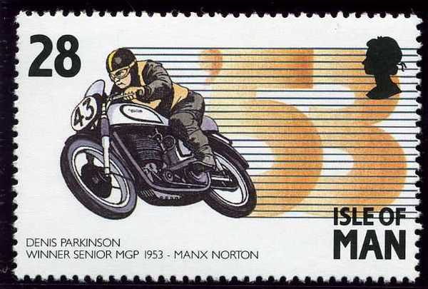 Denis Parkinson (1953 Senior Manx Grand Prix) on Manx Norton