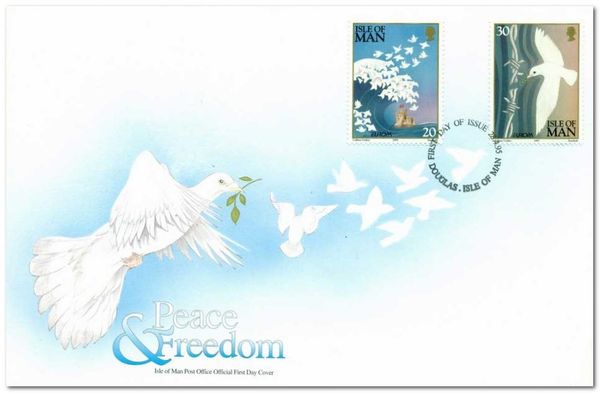 Peace Doves forming Wave and Tower of Refuge, Douglas Bay