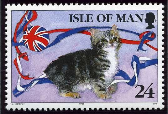Manx Cat and Union Jack Ribbons