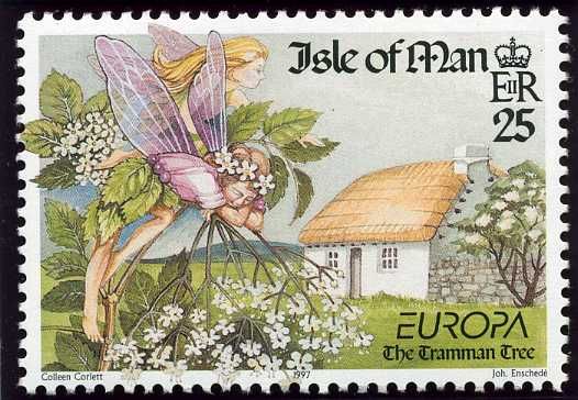 Fairies in Tree and Cottage, the Tramman Tree
