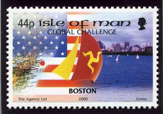 Boston: U.S. Flag, Map and Harbour