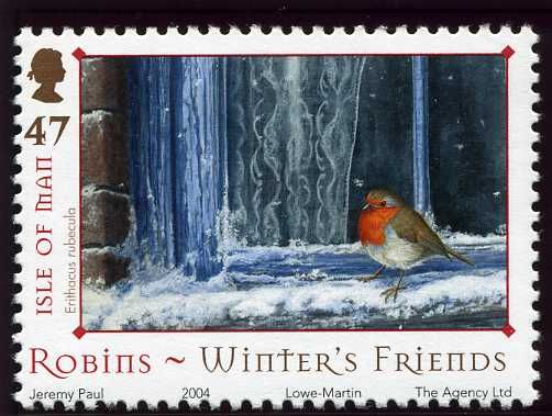 European Robin (Erithacus rubecula) on Window Ledge