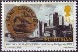 Lord Derby Halfpenny, 1709 & Castle Rushen