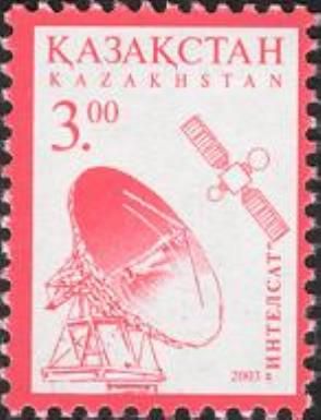 Dish Antenna and "Intelsat" Satellite